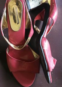 Stylish Red Wedge Sandals