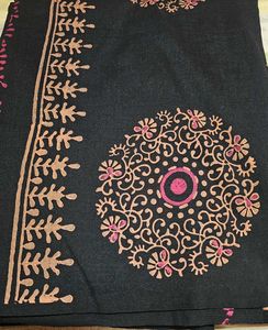 Black Southcottonmix block printed