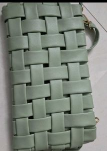 Mint Green Woven Clutch