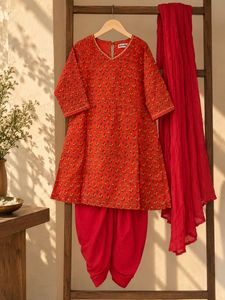 Vibrant Red Ethnic Kurta Set