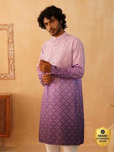 Men's Ombre Kurta Pink and Purple