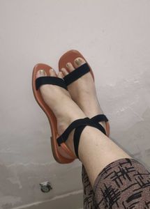 Tan Ankle Strap Sandals
