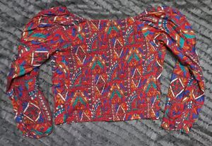 Tribal Printed Ethnic Crop Top