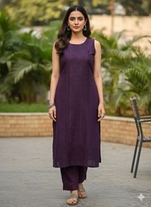 Elegant Purple Kurta  Set