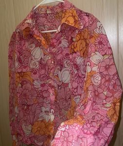 Y2k Floral Print Button-Up Shirt