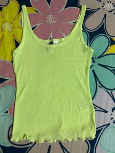 Neon Ribbed Lettuce Hem Tank Top