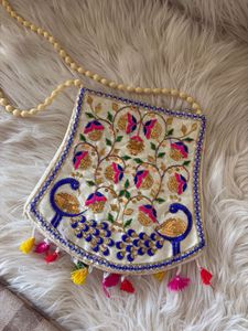 Embellished Peacock Clutch Bag