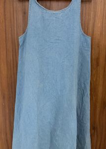 Light Wash Denim Dress with Tie Back