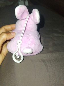 Cute Pink Bunny Plush Clip-On Toy