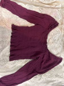 smoking maroon top