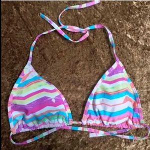 Colorful Striped Padded Bikini Top