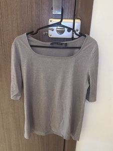 Classic Grey Three-Quarter Sleeve Top