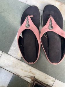 Stylish Pink Embellished Flip-Flops