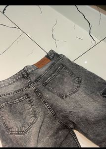 Acid Wash Wide Leg Cargo Jeans
