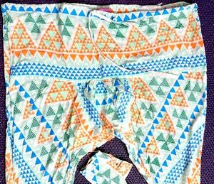 Geometric Print Women's Cotton Churidar Leggings