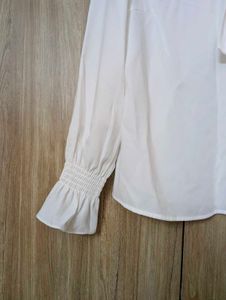 White Bow Neck top