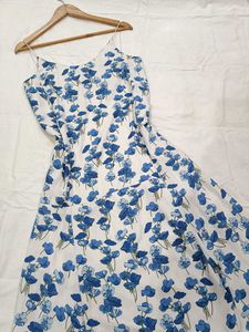 Floral White Midi Slip Dress