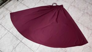Maroon Elastic Waist Skirt