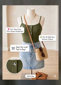 olive green tight fit top for my girly pops