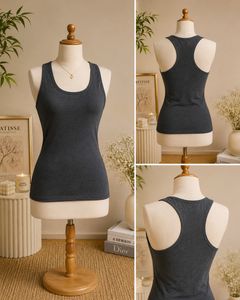 Charcoal Grey Racerback Tank Top