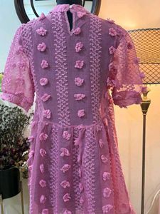 Chic Pink Textured Mini Dress