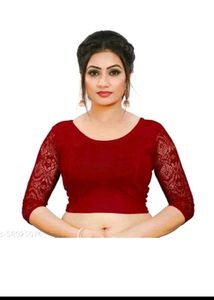 Maroon Lace Sleeve Blouse