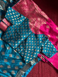Brocade Lehenga Choli with Pink Dupa