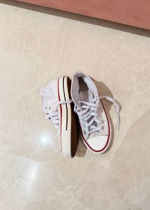 Classic White Canvas High-Top Sneakers