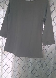 Gray Pleated Tunic Top
