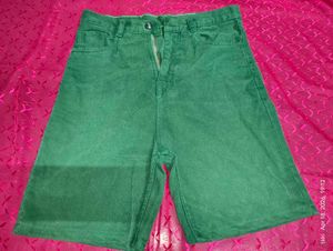 Green Denim Shorts