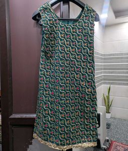 Embroidered Green Ethnic Dress