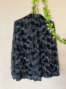 Black &amp; White Zebra Print Blouse
