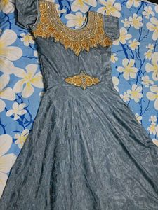 Embellished Grey Kurta Set with Dupatta