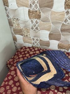 Striped Straw Tote Bag