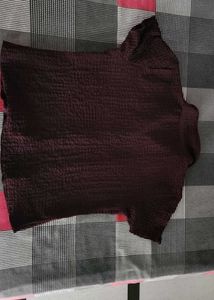 Casual Chic Textured Maroon shirt