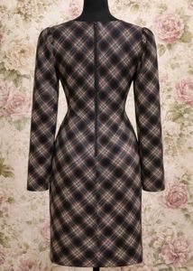 Plaid Flattering Long Sleeve Dress