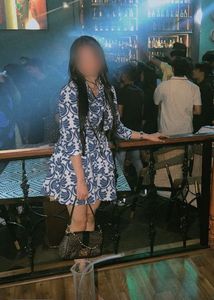 zara  Blue &amp; White Print Mini Dress