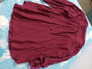 Maroon Textured Tunic Top