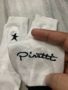 White Socks with Black Star Detail
