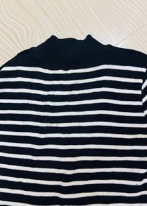 Striped Mock Neck Sweater