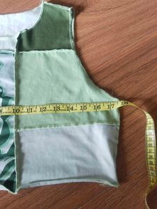 Green Patchwork Crop Top
