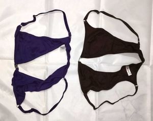 Harness Bralette Set - Purple &amp; Brown