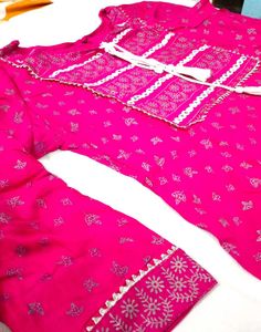 Elegant Pink Cotton Suit Set