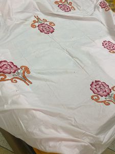 Beautiful dubal bed sheet hand made flower fabric