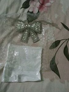 Sparkling Rhinestone Bow Hair Clip New Unused 0