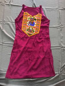 navratri burgandy sleeveless kurta