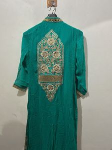 Embroidered Teal Kurta
