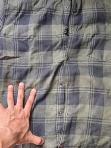 Netplay Cotton Shirt Olive Checked(Like New) 42