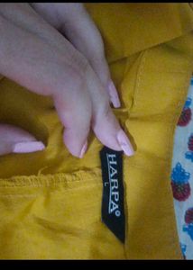 Mustard V-Neck Top harpa brand