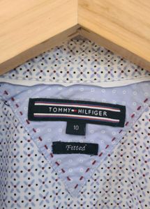 Tommy Hilfiger womens Light Blue Dotted Shirt 🔥